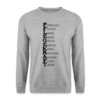 Altenpflege Krankenpflege Pflegekraft Geschenk - Unisex Pullover - Weißgrau meliert - Vorne - Alina (178cm) & Michal (187cm)
