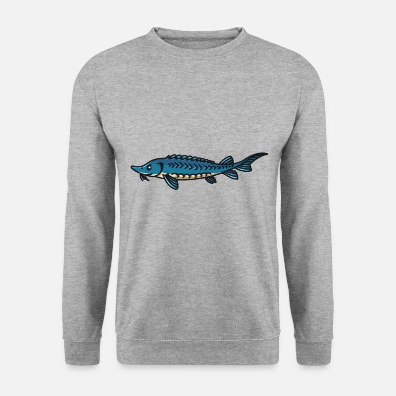 Stör Angler Anglergeschenke Geschenk Angler Papa - Unisex Pullover - Weißgrau meliert