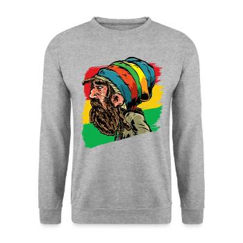 Rastafari Rastaman Dreadlocks Reggae Geschenk - Unisex Pullover - Weißgrau meliert - Vorne - Alina (178cm) & Michal (187cm)