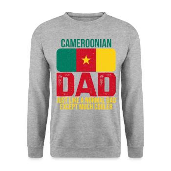 Cameroonian Father Cameroon Flag for Father's Day - Unisex Sweatshirt - salt & pepper - Front - Alina (178cm) & Michal (187cm)