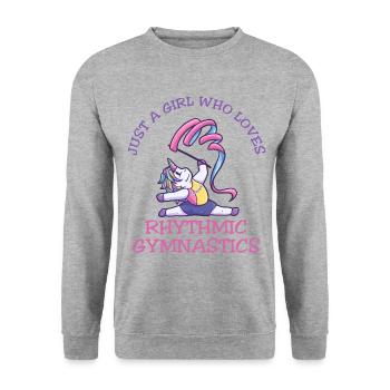 Just A Girl Who Loves Rhythmic Gymnastics - Unisex Pullover - Weißgrau meliert - Vorne - Alina (178cm) & Michal (187cm)