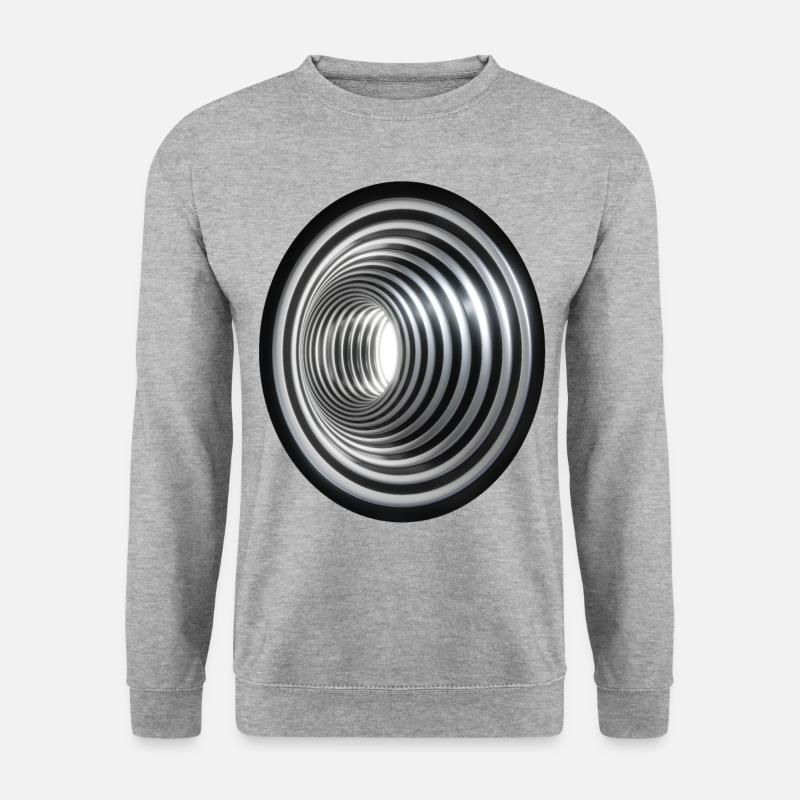 3D Vortex - Effect /3D Effekt Strudel Swirl Wirbel - Unisex Pullover - Weißgrau meliert