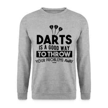 Darts - Unisex Pullover - Weißgrau meliert - Vorne - Alina (178cm) & Michal (187cm)