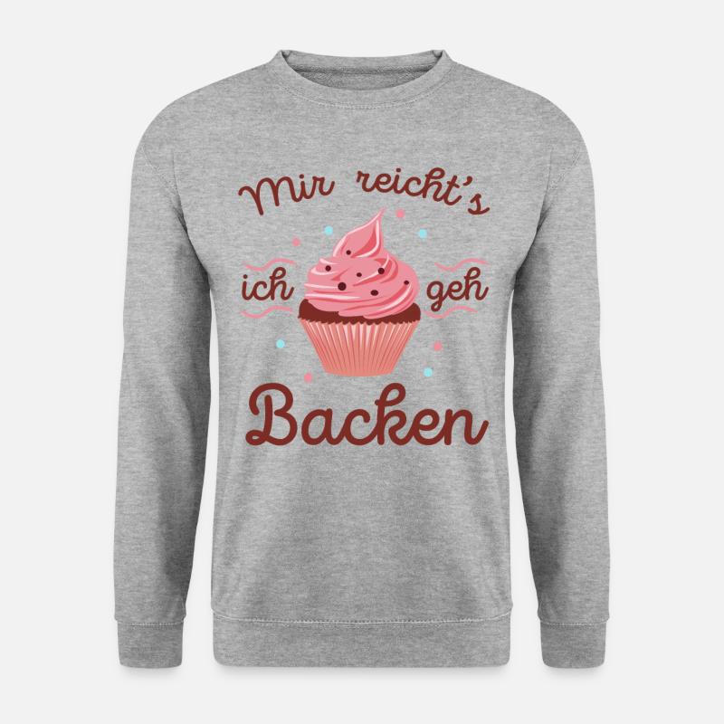 Mir reichts ich geh Backen Bäcker Bäckerin Kuchen - Unisex Pullover - Weißgrau meliert