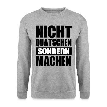 Handwerker Handwerk Geschenk - Unisex Pullover - Weißgrau meliert - Vorne - Alina (178cm) & Michal (187cm)