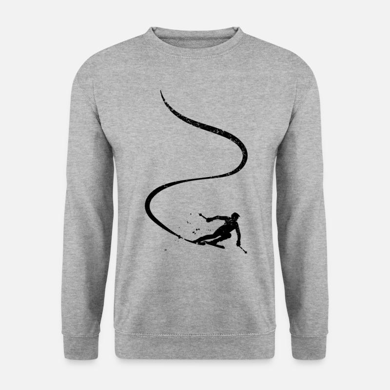 Skifahrer Abfahrt Berge Ski Sport Skier Skifahren - Unisex Pullover - Weißgrau meliert