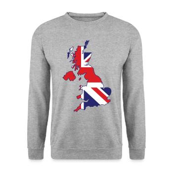 England - Unisex Pullover - Weißgrau meliert - Vorne - Alina (178cm) & Michal (187cm)