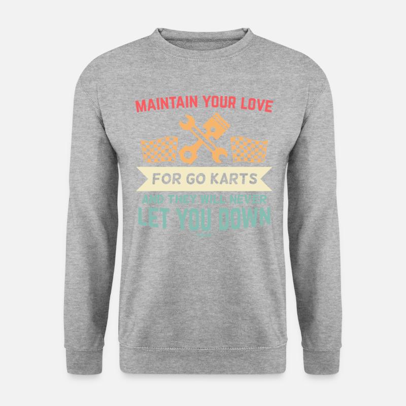 Rennfahrer Kart - Unisex Pullover - Weißgrau meliert