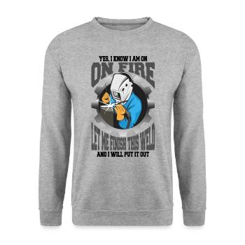 Welder Welder Funny Profession Metal Welding - Unisex Sweatshirt - salt & pepper - Front - Alina (178cm) & Michal (187cm)