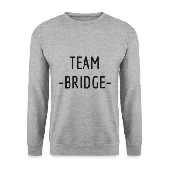 Team Bridge - Unisex Pullover - Weißgrau meliert - Vorne - Alina (178cm) & Michal (187cm)