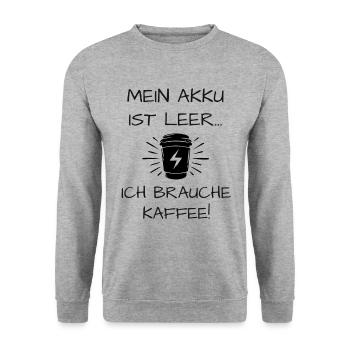 Kaffee Spruch - Unisex Pullover - Weißgrau meliert - Vorne - Alina (178cm) & Michal (187cm)