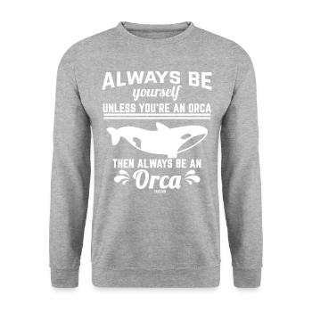 killer whale - Unisex Sweatshirt - salt & pepper - Front - Alina (178cm) & Michal (187cm)