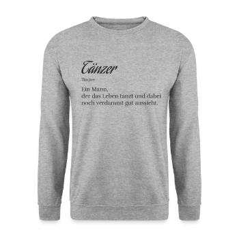 Tänzer Tanzen Tanzlehrer Männer Walzer Geschenk - Unisex Pullover - Weißgrau meliert - Vorne - Alina (178cm) & Michal (187cm)