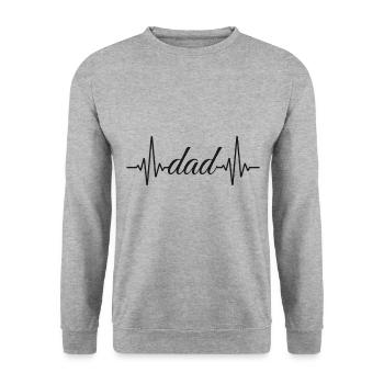 Battement de coeur papa - Sweat-shirt Unisexe - gris chiné - Devant - Alina (178cm) & Michal (187cm)