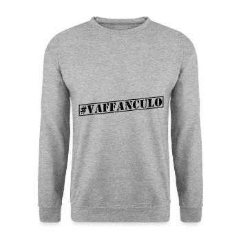 Lustiger italienischer Spruch über Italien - Unisex Pullover - Weißgrau meliert - Vorne - Alina (178cm) & Michal (187cm)
