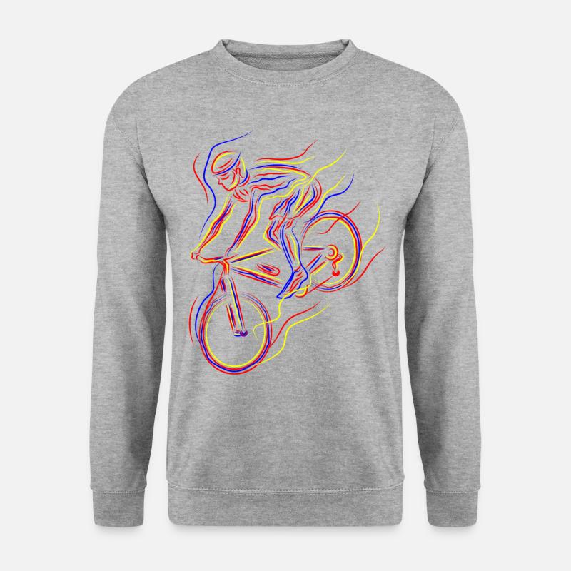 Radfahrer Malen Radfahrer Radfahren Radfahren - Unisex Pullover - Weißgrau meliert
