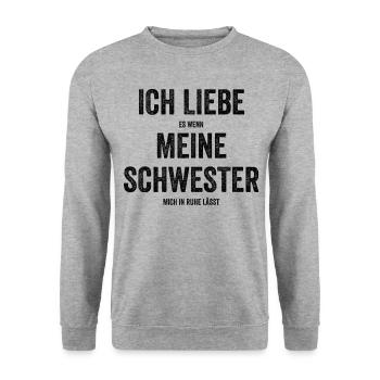 Bruder Familie Geschwister Geschenk - Unisex Pullover - Weißgrau meliert - Vorne - Alina (178cm) & Michal (187cm)