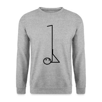 Yoga bâton figure dessin au trait meme cadeau - Sweat-shirt Unisexe - gris chiné - Devant - Alina (178cm) & Michal (187cm)