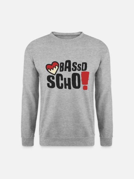 Bassd scho Franken fränkisch fränggisch Geschenk - Unisex Pullover - Weißgrau meliert