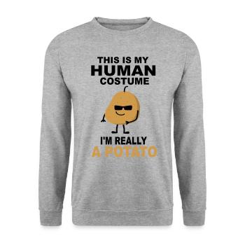 Potato Halloween costume Meme gift - Unisex Sweatshirt - salt & pepper - Front - Alina (178cm) & Michal (187cm)
