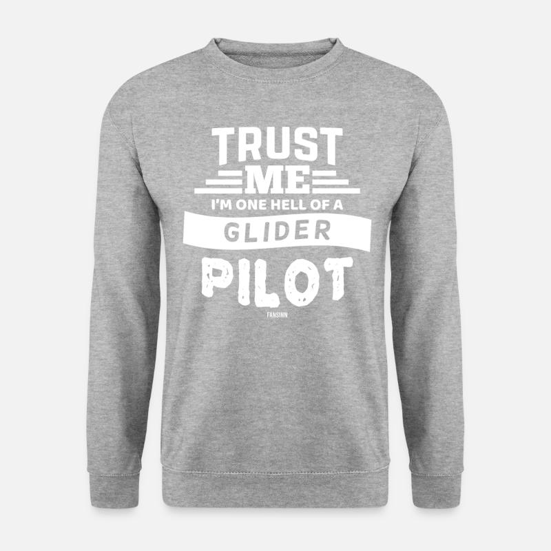 Segelflugzeug Segelflugschein Pilot - Unisex Pullover - Weißgrau meliert