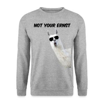 Alapaka Lama Sonnenbrille Not Your Ernst Denglisch - Unisex Pullover - Weißgrau meliert - Vorne - Alina (178cm) & Michal (187cm)