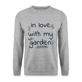 Garten Spruch - Unisex Pullover - Weißgrau meliert - Vorne - Alina (178cm) & Michal (187cm)