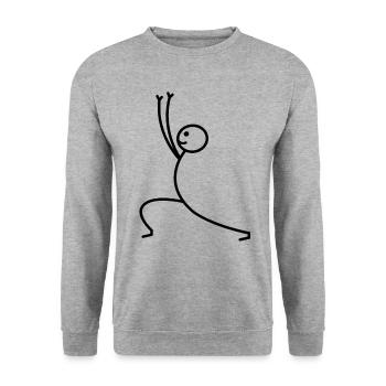 Yoga Exercise Stick Figure Line Art Line Drawing - Unisex Sweatshirt - salt & pepper - Front - Alina (178cm) & Michal (187cm)