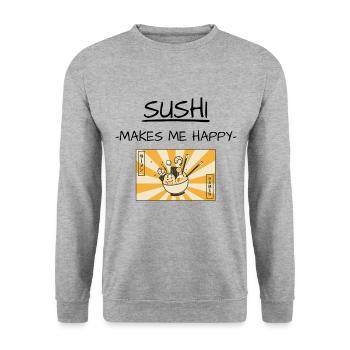 sushi - Unisex Sweatshirt - salt & pepper - Front - Alina (178cm) & Michal (187cm)