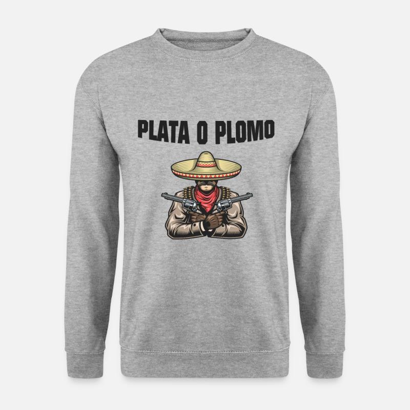 Mexikanischer Gangster - Unisex Pullover - Weißgrau meliert