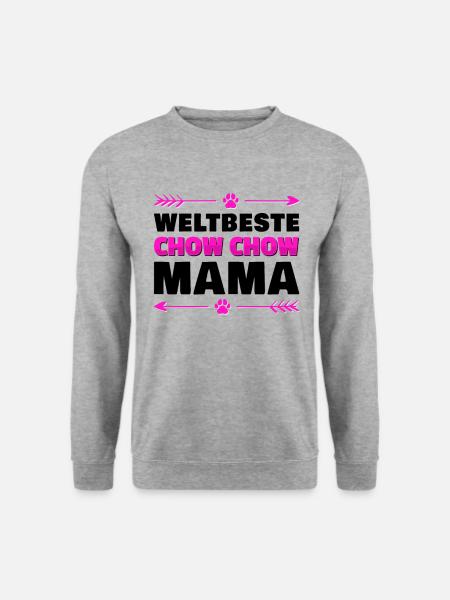 Chow-Chow chinesicher Löwenhund - Weltbeste Mama - Unisex Pullover - Weißgrau meliert