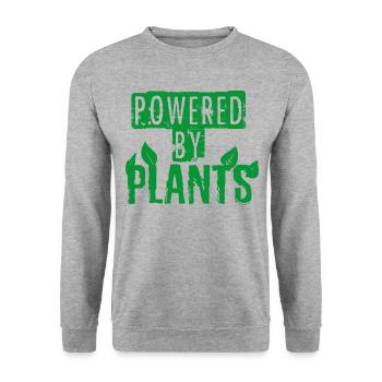 Propulsé par des plantes végétaliennes - Sweat-shirt Unisexe - gris chiné - Devant - Alina (178cm) & Michal (187cm)