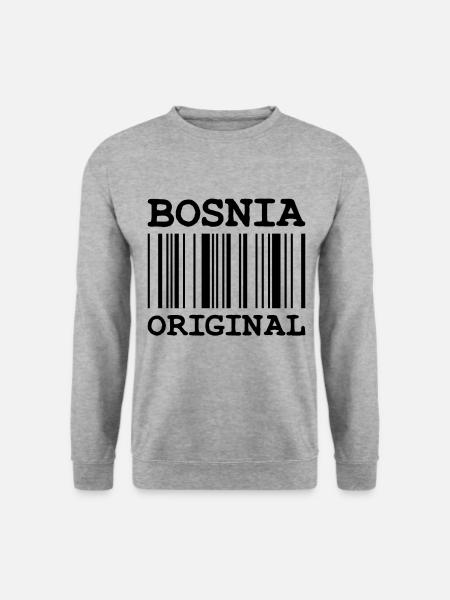 Bosnien Lustiger Bosna Spruch als Geschenk - Unisex Pullover - Weißgrau meliert