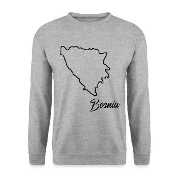 Bosnien Lustiger Bosna Spruch als Geschenk - Unisex Pullover - Weißgrau meliert - Vorne - Alina (178cm) & Michal (187cm)