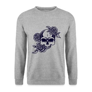 Le crâne - Sweat-shirt Unisexe - gris chiné - Devant - Alina (178cm) & Michal (187cm)