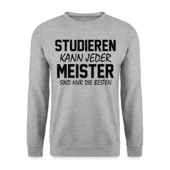 Meister Handwerker Handwerksmeister Elektrotechnik - Unisex Pullover - Weißgrau meliert - Vorne - Alina (178cm) & Michal (187cm)