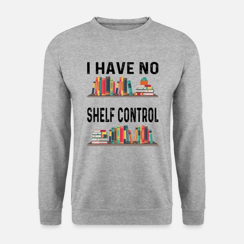 Bücher Bibliothek Bücherwurm - Unisex Pullover - Weißgrau meliert