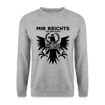 Südtirol Tirol Berge Wandern Urlaub Geschenk - Unisex Pullover - Weißgrau meliert - Vorne - Alina (178cm) & Michal (187cm)
