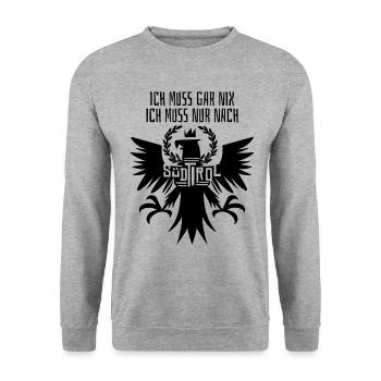 Südtirol Tirol Berge Wandern Urlaub Geschenk - Unisex Pullover - Weißgrau meliert - Vorne - Alina (178cm) & Michal (187cm)