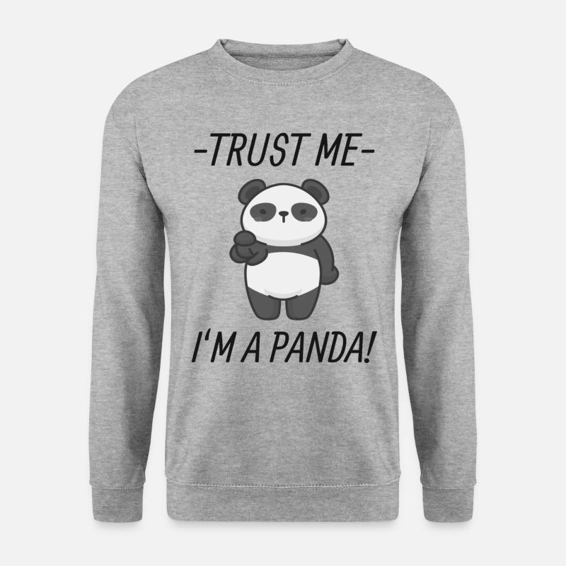 Panda Spruch - Unisex Pullover - Weißgrau meliert