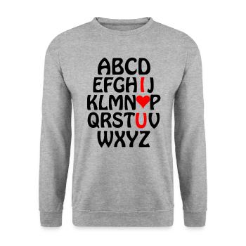 Saint-Valentin, Saint-Valentin, Saint-Valentin - Sweat-shirt Unisexe - gris chiné - Devant - Alina (178cm) & Michal (187cm)