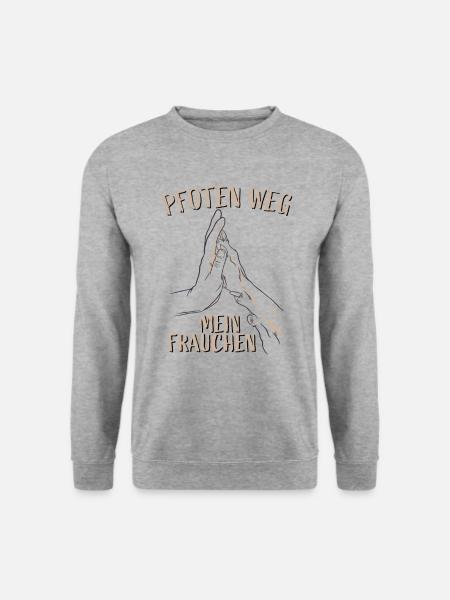 Pfoten Weg Mein Frauchen Hund Appenzeller Pfote - Unisex Pullover - Weißgrau meliert