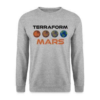 Terraform Mars - Unisex Pullover - Weißgrau meliert - Vorne - Alina (178cm) & Michal (187cm)