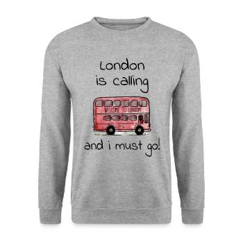 Londres - Sweat-shirt Unisexe - gris chiné - Devant - Alina (178cm) & Michal (187cm)