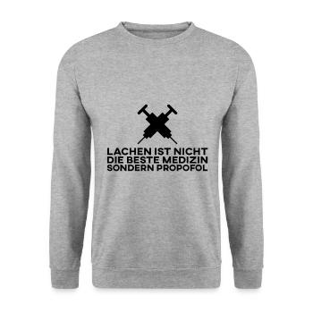 Altenpflegerin Geschenk - Unisex Pullover - Weißgrau meliert - Vorne - Alina (178cm) & Michal (187cm)