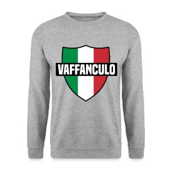 Vaffanculo dicton italien - cadeau de l'Italie - Sweat-shirt Unisexe - gris chiné - Devant - Alina (178cm) & Michal (187cm)