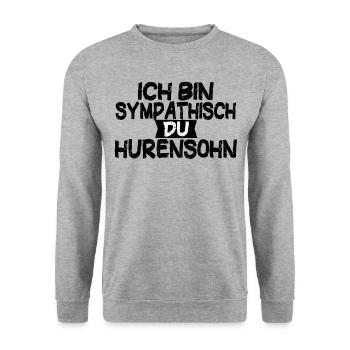Lustige Sprüche Beleidigungen witzige Sprüche - Unisex Pullover - Weißgrau meliert - Vorne - Alina (178cm) & Michal (187cm)