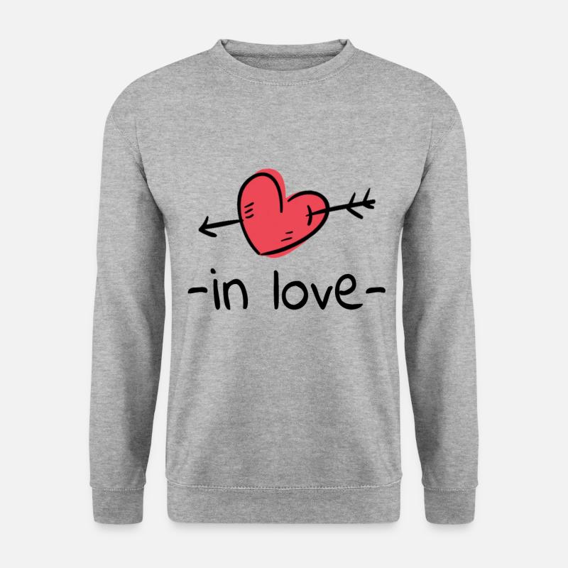 in love - Unisex Pullover - Weißgrau meliert