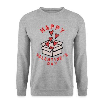 Saint-Valentin, Saint-Valentin, Saint-Valentin - Sweat-shirt Unisexe - gris chiné - Devant - Alina (178cm) & Michal (187cm)