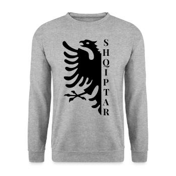 Albania Saying Funny Albanian Gift - Unisex Sweatshirt - salt & pepper - Front - Alina (178cm) & Michal (187cm)